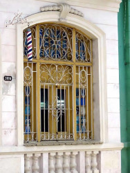 Barber Shop Window in Cienfuegos  Cuba 800