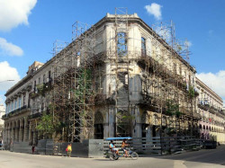Triangular Building being Restored in Havana  Cuba 800