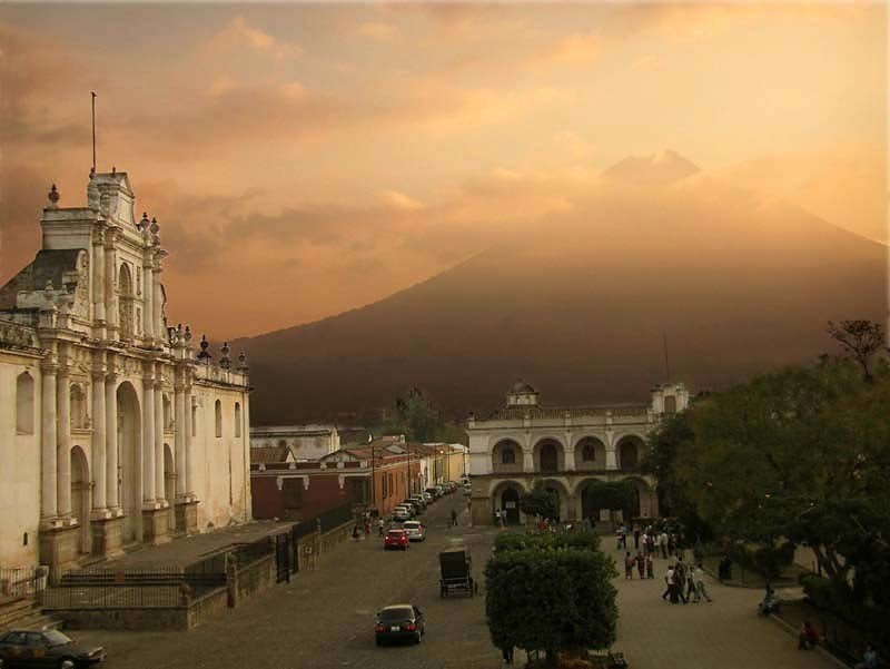 34 Volcano Agua seen at sunset in Antigua  Guatemala 800