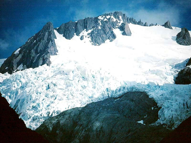 2 glacier coming down the mountain in southern chile 800