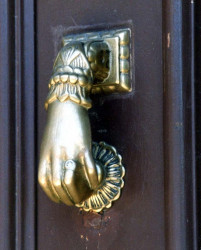 113 shiny brass hand door knocker photographed in guatemala 800