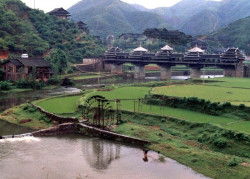 56 five pagoda wooden covered bridge in south western china 800