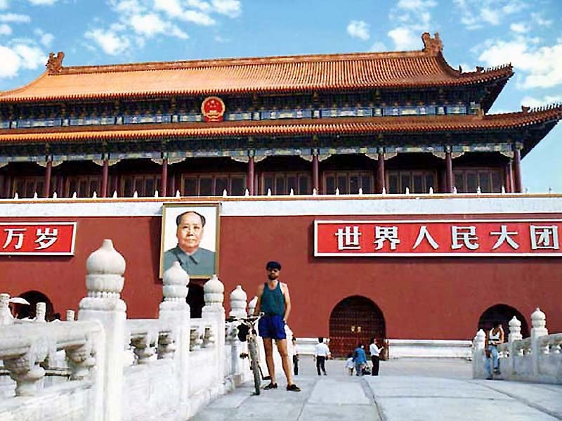 7 In front of the Forbidden City with Chairman Mao looking over me 800