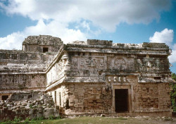 4 maya temple not far from the caribbean sea in mexico