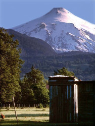 36 the looming volcano villarica in chile of south america