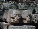 1 mayan faces carved in stone at copan  honduras
