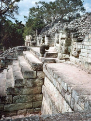 16 steps leading up to a mayan temple in copan