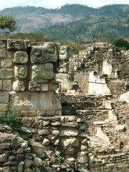 19 the ruins of copan overlooking the hillsides in honduras
