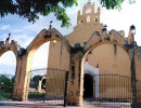 17 colonial church in a small village of the yucatan