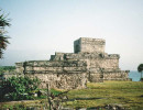 15 mayan temple overlooking the caribbean sea in mexico